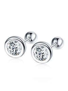 925 Sterling Silver Cubic Zirconia Stud Earrings